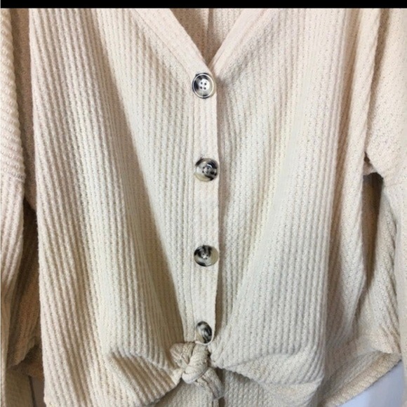 J For Justify Cream Waffle knit top - Picture 2 of 4